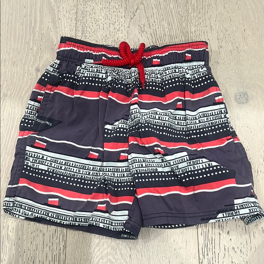 Stylish Red and Black Patterned Shorts